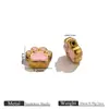 Cuentas de Gota de Aceite Coloridas con Estampado de Pata de Animal Acero Inoxidable Pata de Gato Linda Pata de Perro Cuentas Sueltas Pulsera DIY Accesorios de Joyería