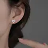 Pendientes de Moneda Gato de la Suerte Incrustados con Circonita, Pendientes de Oreja de Gato Mini Creativos y Vivos de Estilo Chino de Moda