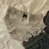 Ropa Interior de Algodón Retro Francesa para Mujer, Sexy Braguita de Algodón Puro de Cintura Baja con Lunares Crema y Ribete de Encaje para Niñas