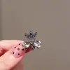 Grampo de Cabelo Elegante Exquisito Laço de Cristal tamanho pequeno para Mulheres Top Clip Sentido Avançado Franja Franja Franja Clipe Lateral