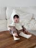 Bebê outono e inverno engrossado terno coreano roupas infantis 2024 novas roupas de bebê meninas renda lã forrada saco peido roupas