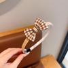 Diadema color café con leche para niña pequeña, flor linda, no daña el cabello, antideslizante, con dientes para sujetar el pelo, diadema con lazo, accesorios para el pelo de princesa
