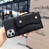 Nueva Funda Simple de Macarons para Teléfono OPPO RENO6 Estuche de Tarjetas de Cuero REALME C21 Pulsera de Metal