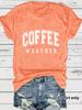 Amazon eBay nueva moda manga corta patrón CAFÉ verano tendencia europea y americana camiseta de mujer top de mujer en stock