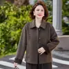 Abrigo de lana de otoño para madres petite, elegante abrigo de lana doble faz para mujeres, prenda exterior de primavera y otoño para mujeres de mediana edad y mayores
