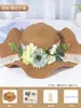 Sombrero Floral Forma de Ola Sombrero de Paja para Adulto Kit de Materiales Hechos a Mano DIY Flores Secas Regalo para el Día del Maestro Decoración de Jardín de Infancia