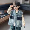 Chaleco de Mezclilla para Niños 2026 Primavera Otoño Nuevo Ropa de Otoño para Niños Chaleco Chaleco para Niños Pequeños Estilo Coreano Moderno Fresco Guapo