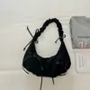 Bolsa de Ombro Única Nova Tendência Verão 2026 Plissada Cor Sólida Laço Design Pequeno de Nicho Estilosa Exquisita para o Trabalho Bolsa Transversal