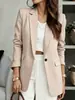 Elegante Blazer Casual de Corte Ajustado para el Trabajo, Chaqueta Formal de Corte Holgado y Ajustado para Mujeres Petite con un Toque de Lujo