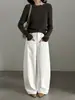 Camiseta básica de punto de lana estilo coreano Lusih para mujer, top interior versátil para el otoño, ss1091