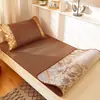 Tapete de Rattan de Verão para Dormitório de Estudante Solteiro, Tapete Dobrável de Palha para Beliches, Tapete de Seda Gelada para Dormir Nu no Dormitório, Uso Doméstico