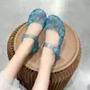 2026 Nuevas Sandalias de Gelatina de Cristal Transfronterizas para Niños Verano Zapatos de Princesa Tacón Medio-Alto Sandalias de Cristal para Bebé Niña