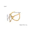 Elegante, Moderno y de Alta Gama Clip para Oreja Mariposa Forma de U Gota de Agua Incrustado con Circonita Acero Inoxidable Chapado en Oro 18K Clip para Oreja de Mujer