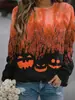 Estação Internacional Teum Nova Blusa com Capuz Halloween Abóbora Impressa em 3D Casual Solta Moletom Roupas Masculinas
