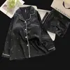 Pijama de Manga Larga para Mujer, Seda Helada de Primavera y Otoño Modelo Nuevo 2026 con Almohadillas en el Pecho, Conjunto Holgado de Ropa para el Hogar de Otoño para Mujer de Tallas Grandes