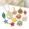 Acero Inoxidable Goteo de Aceite Serie de Flores y Hojas para Plantas Lujo Accesible Gama Alta Accesorios para Joyería DIY Colgante Collar Colgante