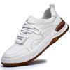 2025 Nuevos Zapatos Blancos de Primavera con Cabeza Torcida para Hombre, Zapatos Mango de Estación Europea, Zapatillas Casuales de Cuero Retro Transpirables, Modernos