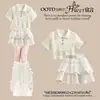 Niños Grandes Verano Nueva Llegada Niñas Moda Estilo Elegante y Suave Camiseta de Manga Corta con Cuello Polo Conjunto de Dos Piezas Falda de Pastel Linda