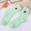 Meias de Lã Coral Novas para Outono e Inverno Meias Japonesas de Frutas Espessas Quentes para Mulheres para Chão e Dormir Zhuji