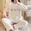 Pijamas Más Vendidos Transfronterizos para Mujer, Otoño e Invierno, Forro Polar Cálido y Dulce, Conjunto de Ropa para el Hogar de Coral Fleece que se Puede Usar Afuera