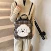 Bolsa Xadrez Casual de Grande Capacidade Feminina 2025 Nova Moda Desenho Animado Fofo Bolsa de Ombro para o Trabalho Bolsa Tote Estudante