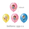 Decoraciones para fiesta de cumpleaños de niña transfronteriza: Guirnalda de mono Dora, decoraciones colgantes en espiral, vasos de papel, platos de papel, mantel, globos