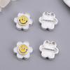 Plata de Ley 925 Color Gota Pegamento Flor Cara Sonriente Cuentas Coreanas Ins Pequeño Fresco Pegamento de Crema Accesorios para Pulseras DIY