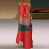 AliExpress Nuevo Vestido Estampado Vintage para Mujer Cuello en V Sin Mangas Bolsillo Vestido de Verano 9333