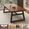 Mesa de Jantar Doméstica para Apartamentos Pequenos, Mesa Grande de Tabuleiro para Moradias Alugadas, Mesa de Jantar Retangular Estilo Tronco, Combinação de Mesa e Cadeiras para Hotel