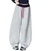 Pantalones Deportivos para Niñas 2026 Invierno Nuevo Estilo Niños Medianos y Grandes Estilo Coreano Aterciopelado Grueso Pantalones de Chándal Color Contrastante Pierna Recta Pantalones de Moda