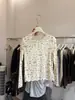 Nova coleção de outono de Dongdaemun, Coreia: Camiseta longa de manga comprida, estilo coreano, suave, com babados e estampa floral para mulheres, perfeita para usar em camadas como base ou como peça principal.