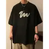 Camiseta de Manga Corta Pesada Americana Marca de Tendencia para Hombre Oversize Holgada Moderna Verano Nueva Versátil Gamuza Media Manga