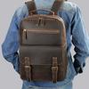 Europeu e Americano Cross-border Novo Crazy Horse Leather Business Computer Mochila Bolsa Masculina Bolsa de Viagem ao Ar Livre Retro Couro Genuíno Bolsa Masculina