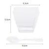 Taza de plástico cuadrada mini transparente desechable creativa de gelatina para postre, mesa, mousse, taza portátil, venta al por mayor de fábrica