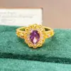 Série Vintage Medieval Anel Aberto Esmaltado com Zircônia Dourada Super Fada Exquisito Nicho Anel de Alto Padrão para Mulheres