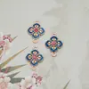 Liga de Alta Retenção de Cor Eletroforese Gota de Óleo Imitação de Jade Pingente DIY Estilo Chinês Padrão de Nuvem Hanfu Cheongsam Grampo de Cabelo Borla Ornamento Pendurado