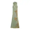 Comercio Exterior 2026 Otoño Nuevo Estilo Europeo y Americano Moda Femenina Sexy Chica Caliente Vestido Largo Estampado 9081018