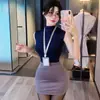 Lencería Sexy Noche Larga Puro Deseo Secretaria Uniforme OL Coqueteo Noche Apasionada Falda Bodycon de Secretaria para Discoteca qqny1964