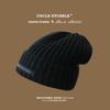 Plus size alargado chapéu de malha masculina e feminina da mesma moda legal all-match patch chapéu de lã outono e inverno quente protetor de orelha chapéu pulôver
