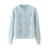 Personalizado de Fábrica 2025 Novo Tricô Primavera e Outono Design Feminino Nicho High-End Tricô Solto Jaqueta Cardigan