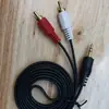 Venda Direta de Fábrica Cabo de Áudio e Vídeo Rca Um para Dois Conector Rca Cabo Av 3,5mm para Cabo de Conexão Alta Definição Banhado a Ouro