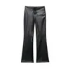 Comércio Exterior Transfronteiriço Moda Estilo Europeu e Americano Roupas Femininas Outono 2025 Novo Estilo Perna Ligeiramente Flare Alongadora de Pernas Hot Girl Slim Casual Calças de Couro