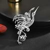 Estilo Nacional Industria Pesada Lujo Perla de Agua Dulce Grulla Broche Elegante Elegante Circonita Versátil Pecho Cheongsam Dinastía Han Broche para Mujer
