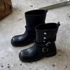 Novedades Otoño e Invierno~Botas de Doble Botonadura Estilo Británico Ajustadas para Mujer 2025 Nuevas Botas Casual Versátiles de Moda Casual
