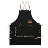 Delantal Impermeable de Lona para Comercio Exterior Transfronterizo con Etiqueta para Supermercado, Cocina, Uso Doméstico, Resistente a Manchas, Resistente al Desgaste, Ropa de Trabajo, Delantal de Longitud Extendida al por Mayor