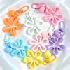 Accesorio de llavero de flor grande hueca color macarrón, accesorio de corazón de melocotón, colgante de cuentas hecho a mano DIY