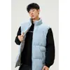 Chaleco de Algodón Relleno de Plumas con Parches a Cuadros Otoño e Invierno Nuevo Holgado Talla Grande para Hombre Casual Deportivo Engrosado Cálido