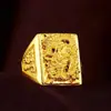 Anillo Dorado Grande para Hombre Anillo de Dragón de Latón Chapado en Oro Anillo Abierto Dominante Temperamento de Moda Suministro para Hombre Mayoreo