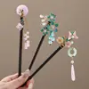 Pasador Imitación Ébano Estilo Antiguo para Mujer, Accesorios Modernos Han Dynasty Cheongsam, Pasador de Madera, Nuevo Pasador con Borla Chinoiserie Super Hada