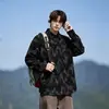 Outono 2026 Nova Marca Tendência Camisa de Veludo Tie-dye Masculina Solta Ombro Caído Retro Manga Longa Jaqueta Camisa Tendência